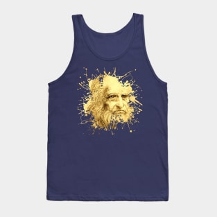 Da Vinci Artist Portrait Paint Splat Tank Top